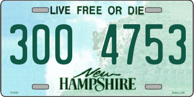 NH license plate 3004753