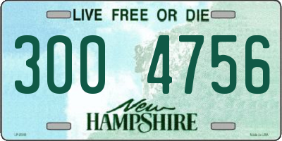 NH license plate 3004756
