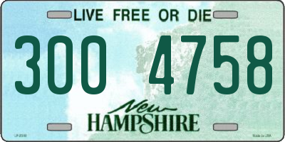 NH license plate 3004758