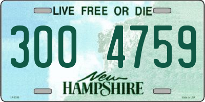 NH license plate 3004759