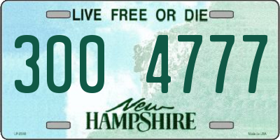 NH license plate 3004777