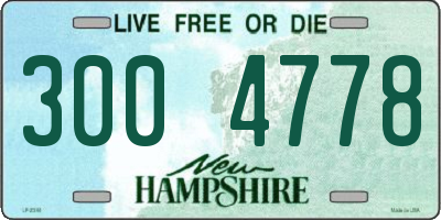 NH license plate 3004778
