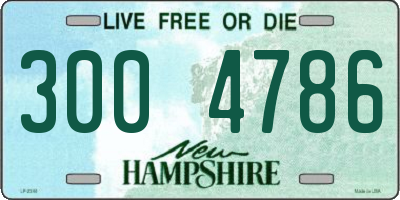 NH license plate 3004786