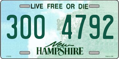 NH license plate 3004792