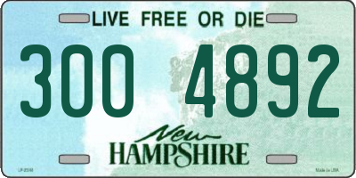 NH license plate 3004892