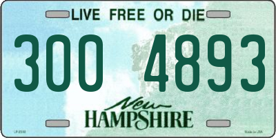 NH license plate 3004893