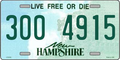 NH license plate 3004915