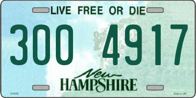 NH license plate 3004917