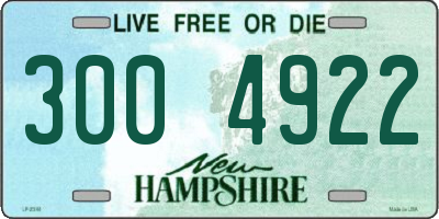 NH license plate 3004922