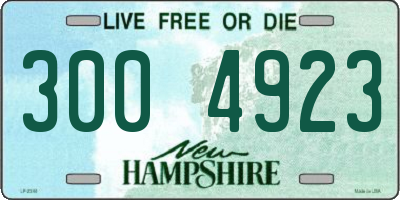 NH license plate 3004923