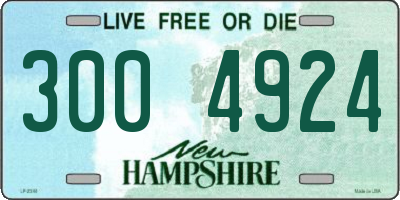 NH license plate 3004924