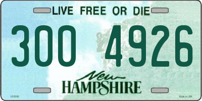 NH license plate 3004926