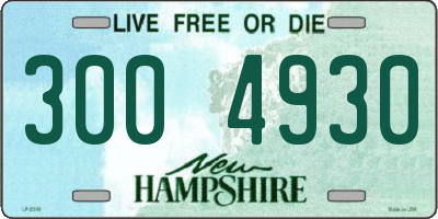 NH license plate 3004930