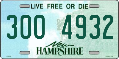 NH license plate 3004932