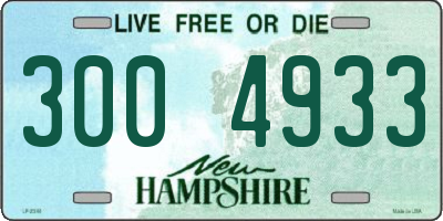 NH license plate 3004933