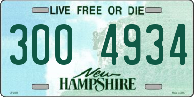 NH license plate 3004934