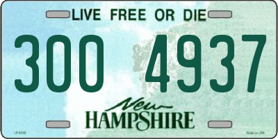 NH license plate 3004937