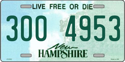 NH license plate 3004953