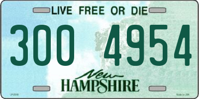 NH license plate 3004954
