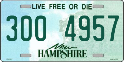 NH license plate 3004957