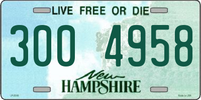 NH license plate 3004958