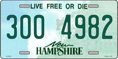 NH license plate 3004982