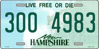 NH license plate 3004983
