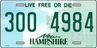NH license plate 3004984