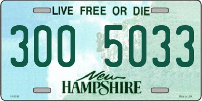 NH license plate 3005033