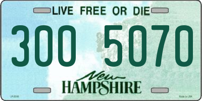 NH license plate 3005070