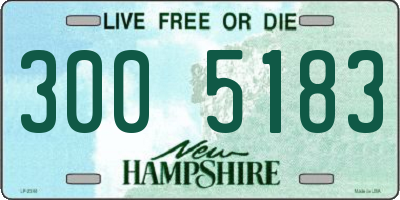 NH license plate 3005183