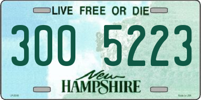NH license plate 3005223