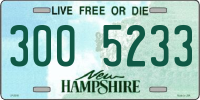NH license plate 3005233