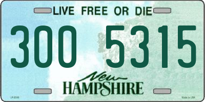 NH license plate 3005315