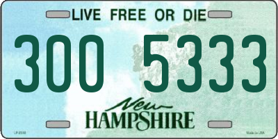 NH license plate 3005333