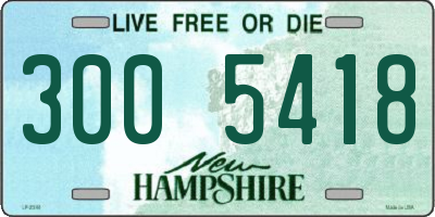 NH license plate 3005418