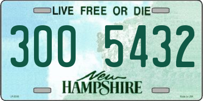 NH license plate 3005432