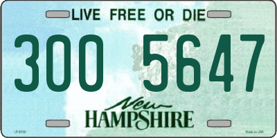 NH license plate 3005647