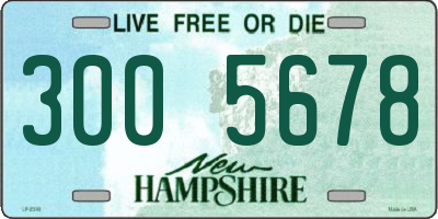 NH license plate 3005678
