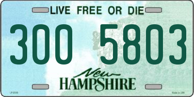 NH license plate 3005803