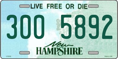 NH license plate 3005892