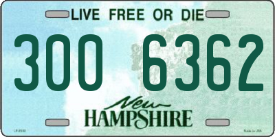 NH license plate 3006362