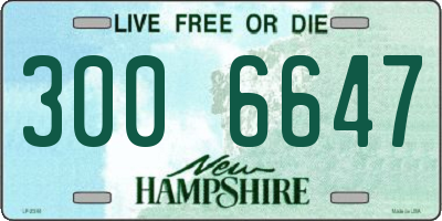 NH license plate 3006647