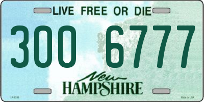 NH license plate 3006777