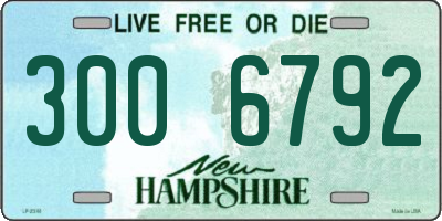 NH license plate 3006792