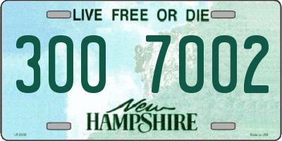 NH license plate 3007002