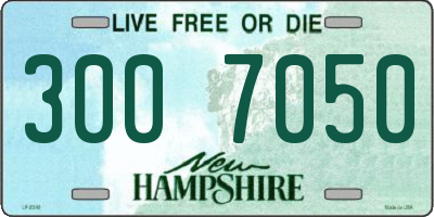NH license plate 3007050