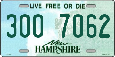NH license plate 3007062