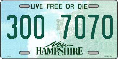 NH license plate 3007070