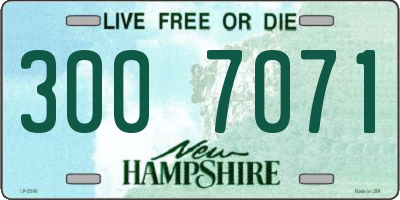 NH license plate 3007071